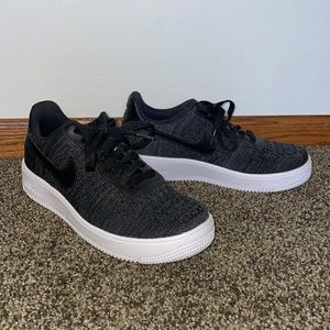 LIKE NEW Womens Nike Air Force 1 Flyknit 2.0 Shoes - Black